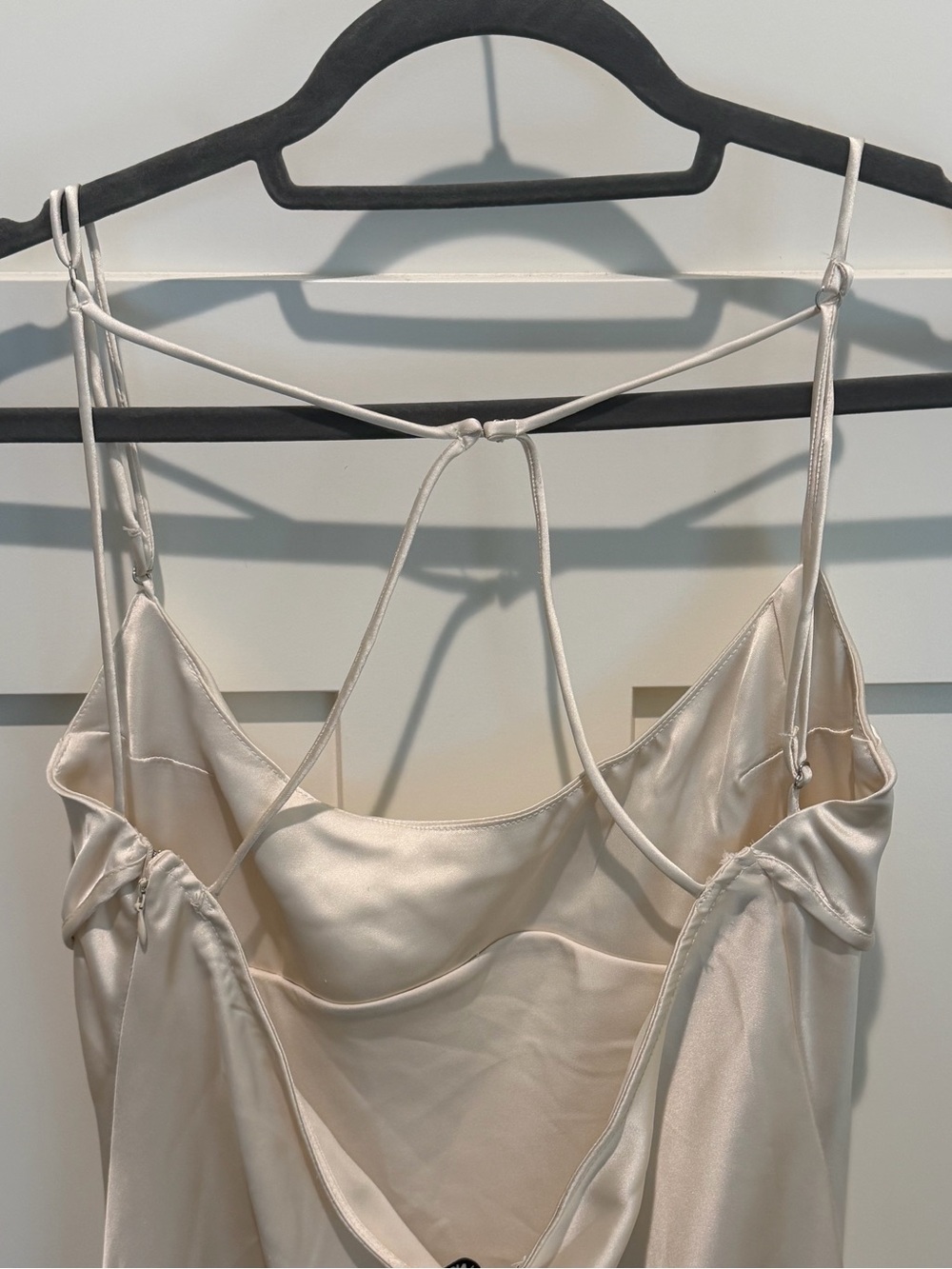 Fashion Nova Satin Going Out Dress Cream Size L - Picture 6 of 9